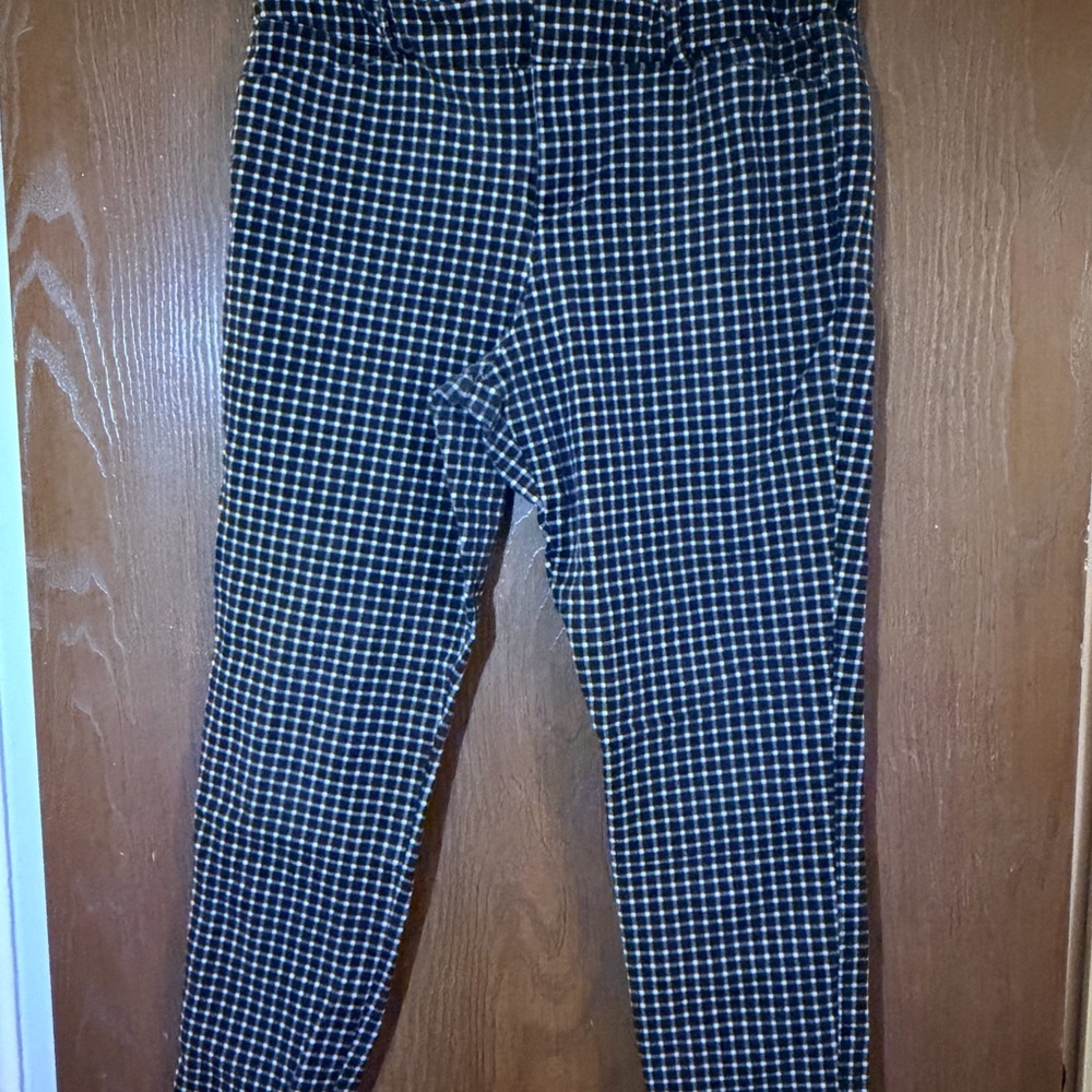 Old Navy Pixie Pants Black & White Check Stretch Size 12